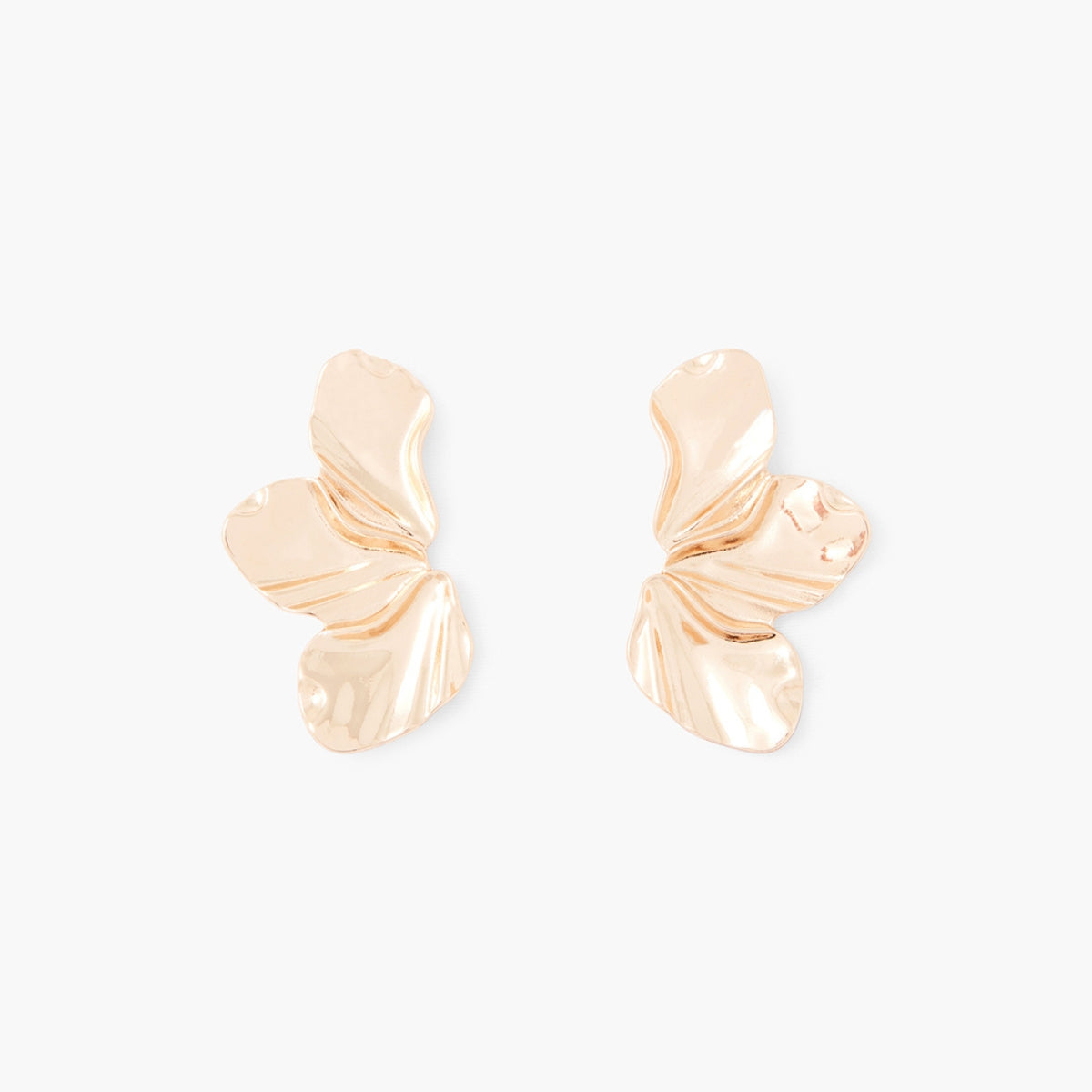 Boucles d'oreilles demi fleur dorées