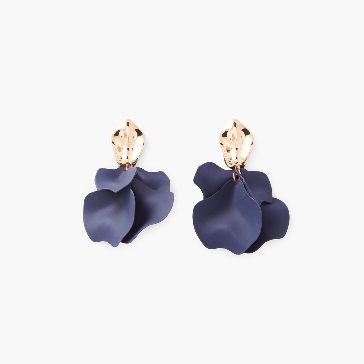 Boucles d'oreilles pendantes pétales bleus