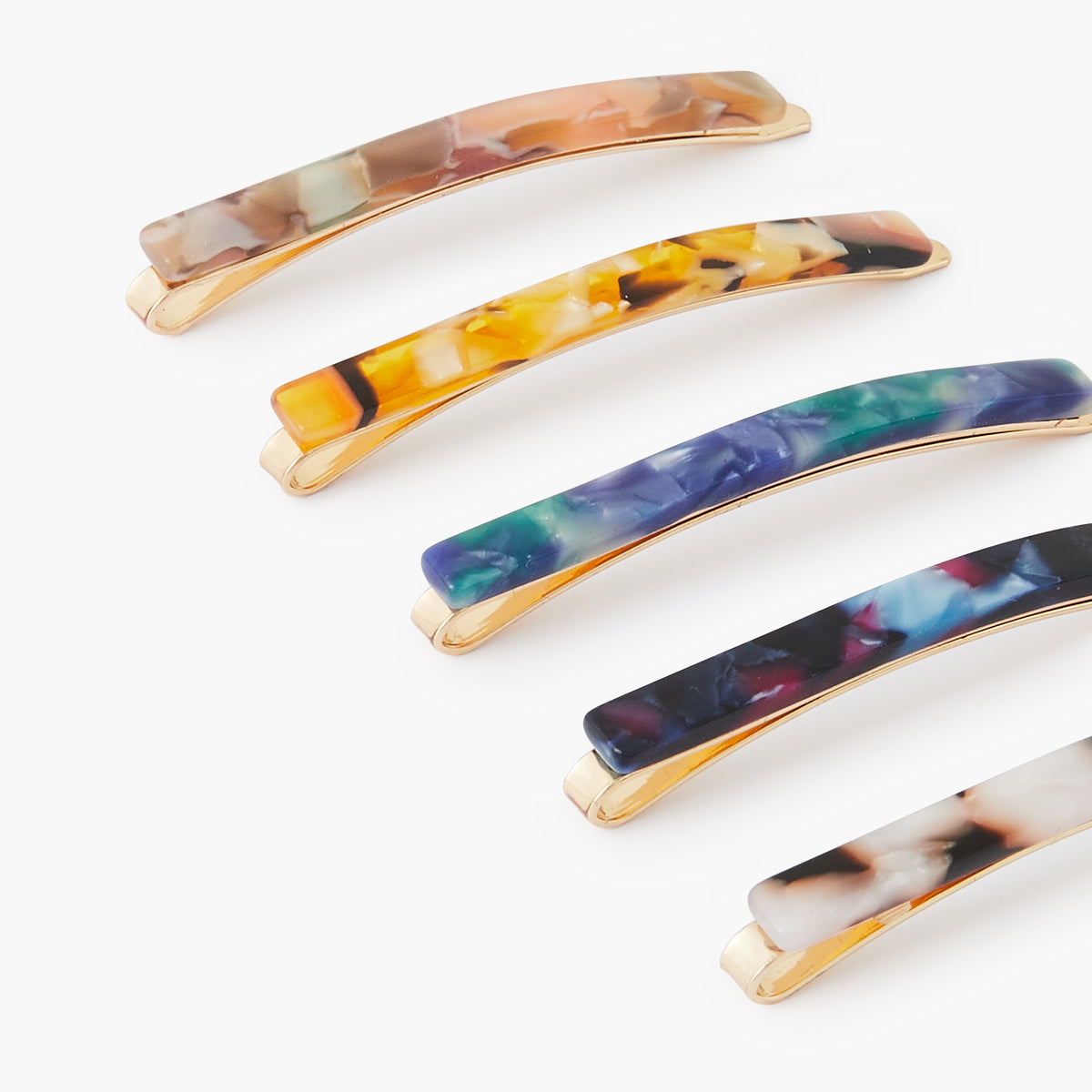 Set de 5 pinces à cheveux multicolores