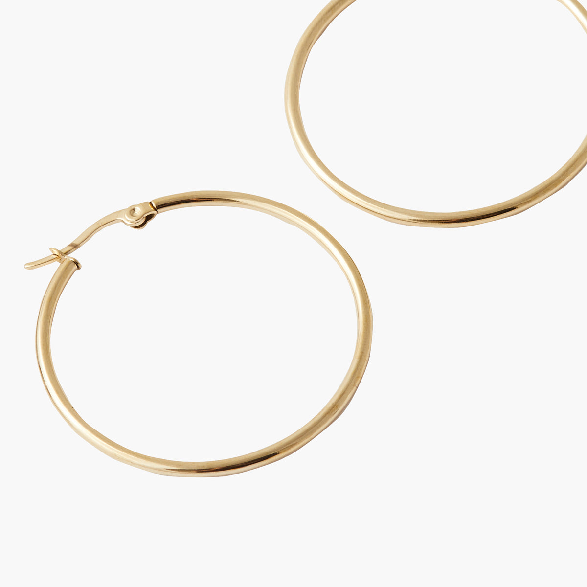 Créoles dorées acier inoxydable 40mm