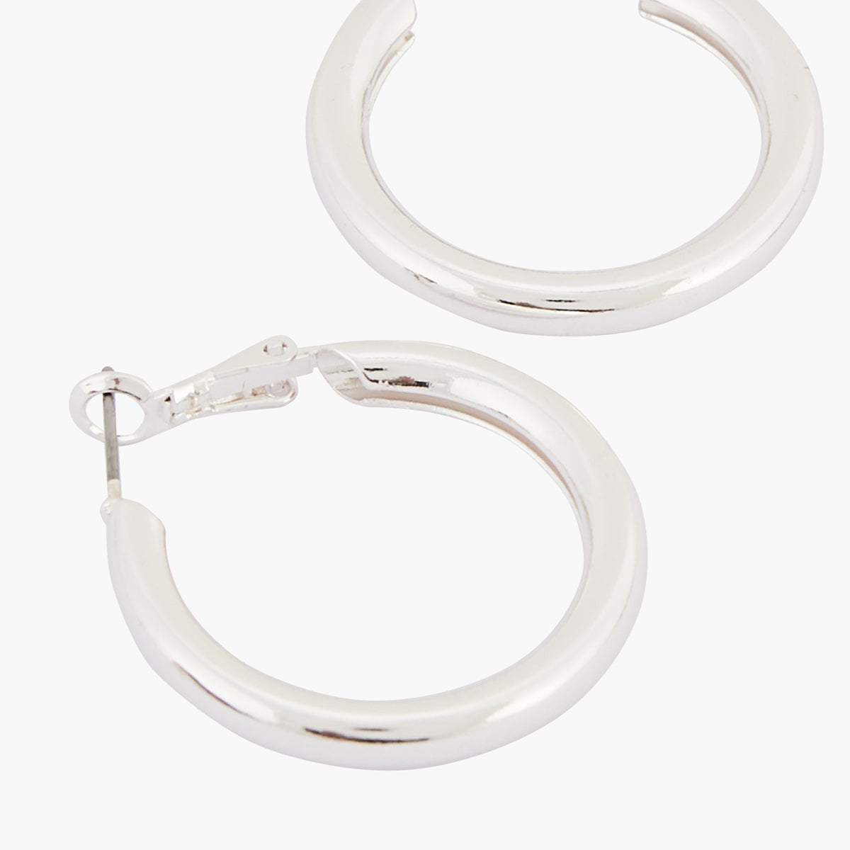 Créoles épaisses argentées