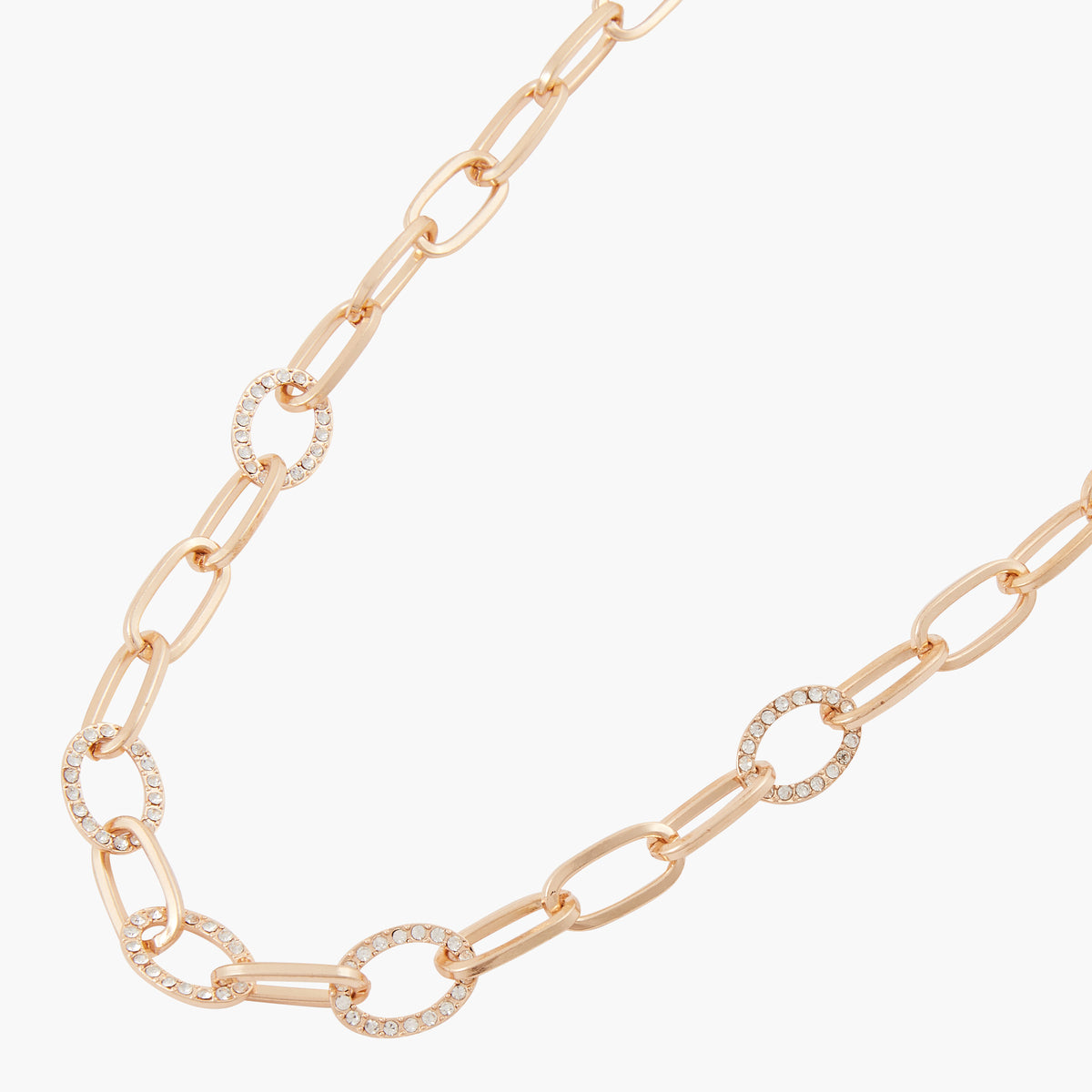 Collier maillons doré avec strass