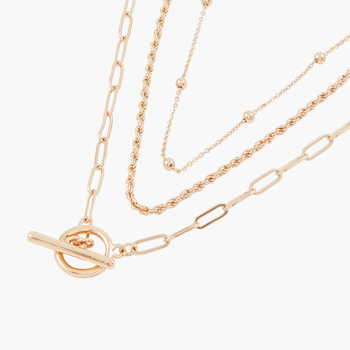 Set de 3 colliers à chaînes assorties