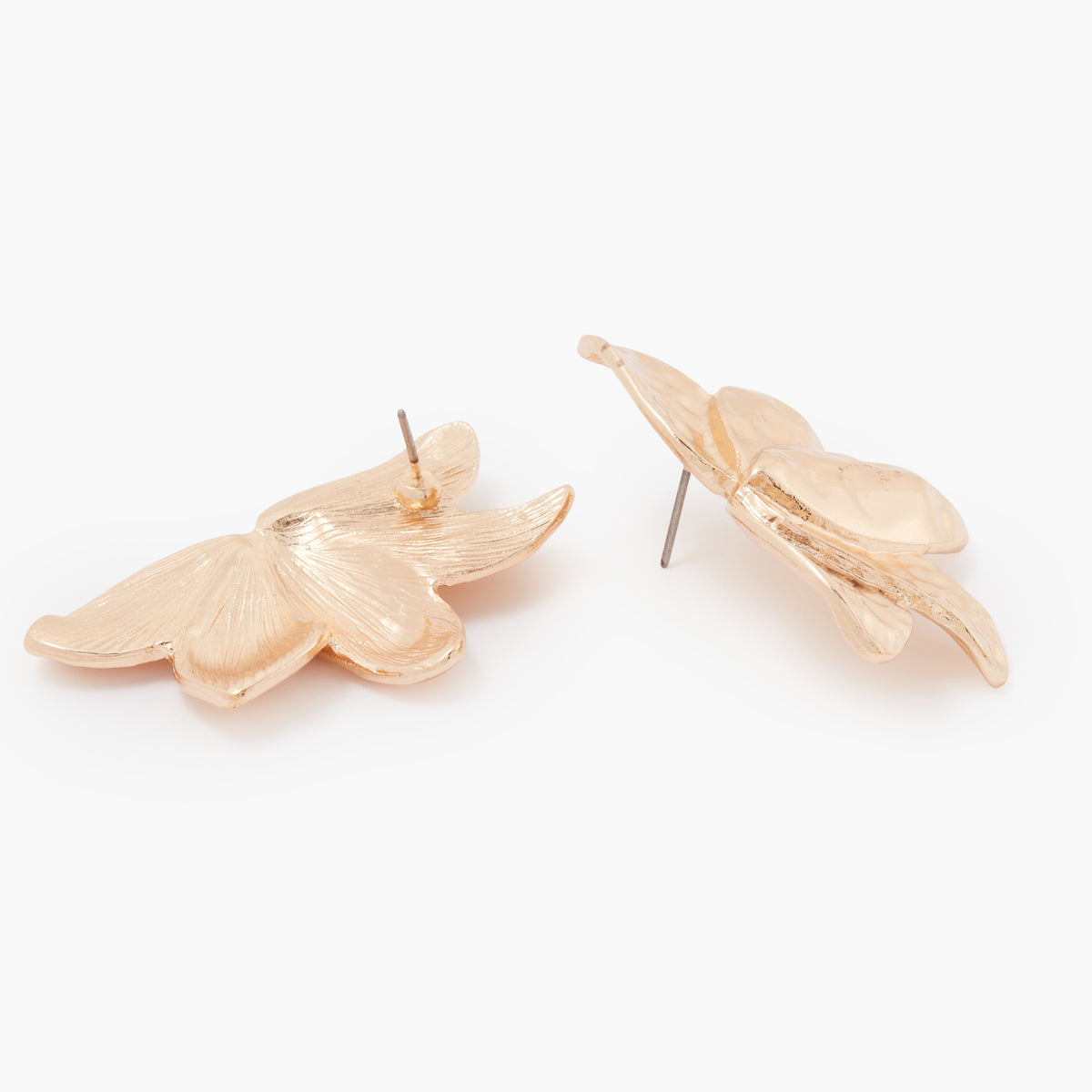 Grandes boucles d'oreilles feuilles martelées