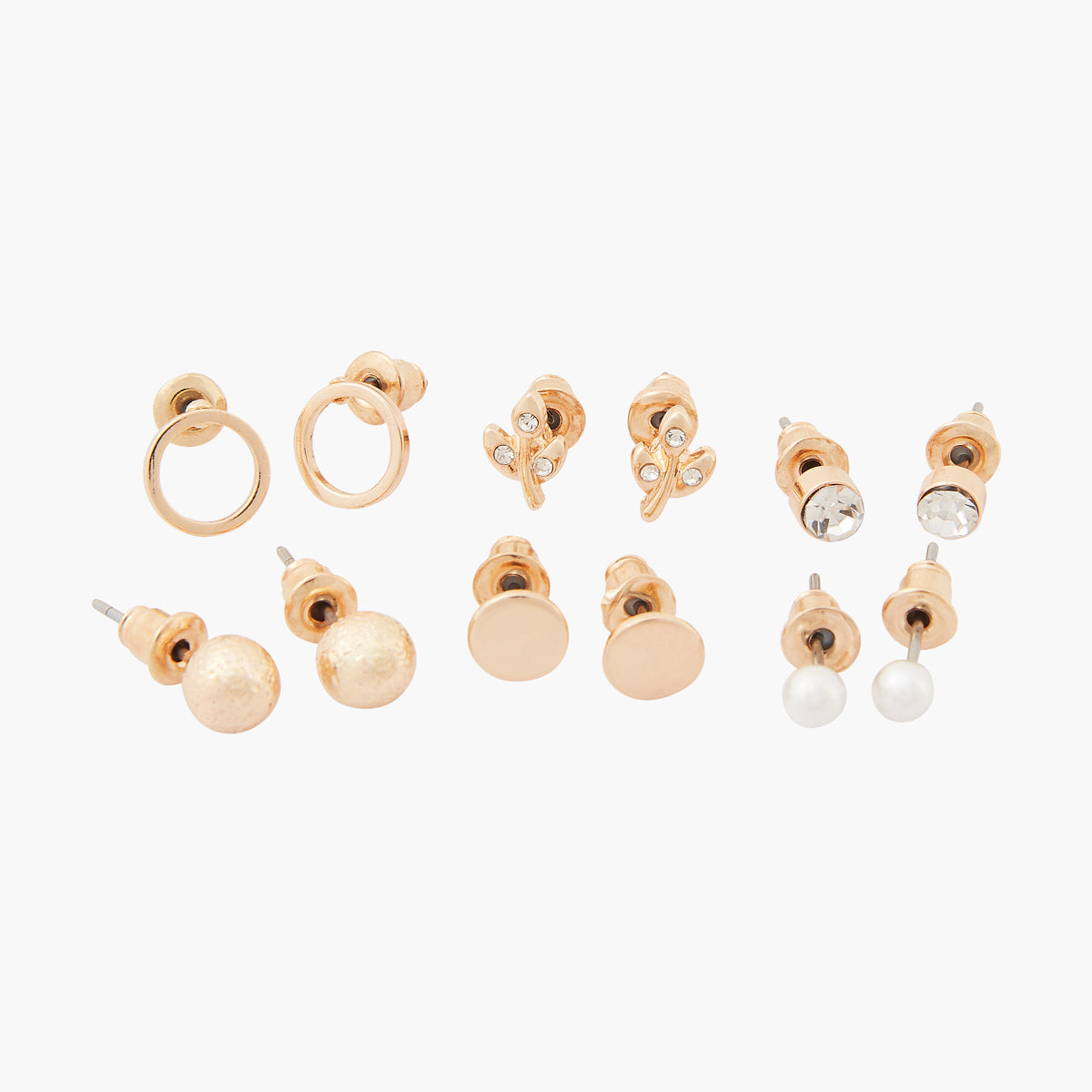 Set de 6 paires de puces d'oreilles assorties
