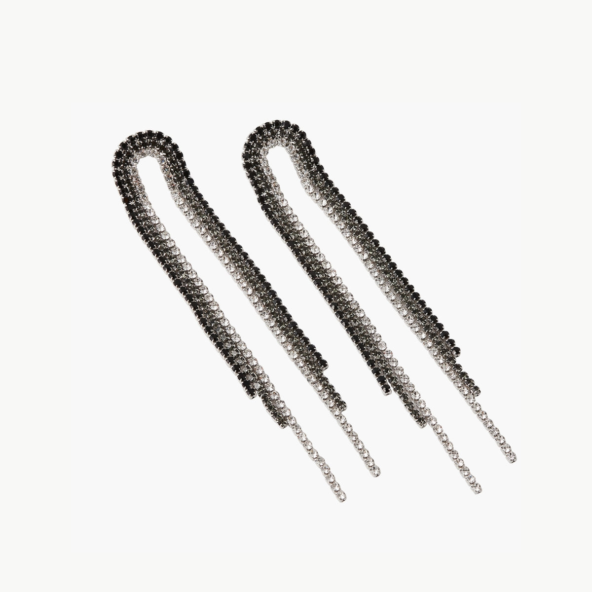 Boucles d’oreilles longues à strass noirs