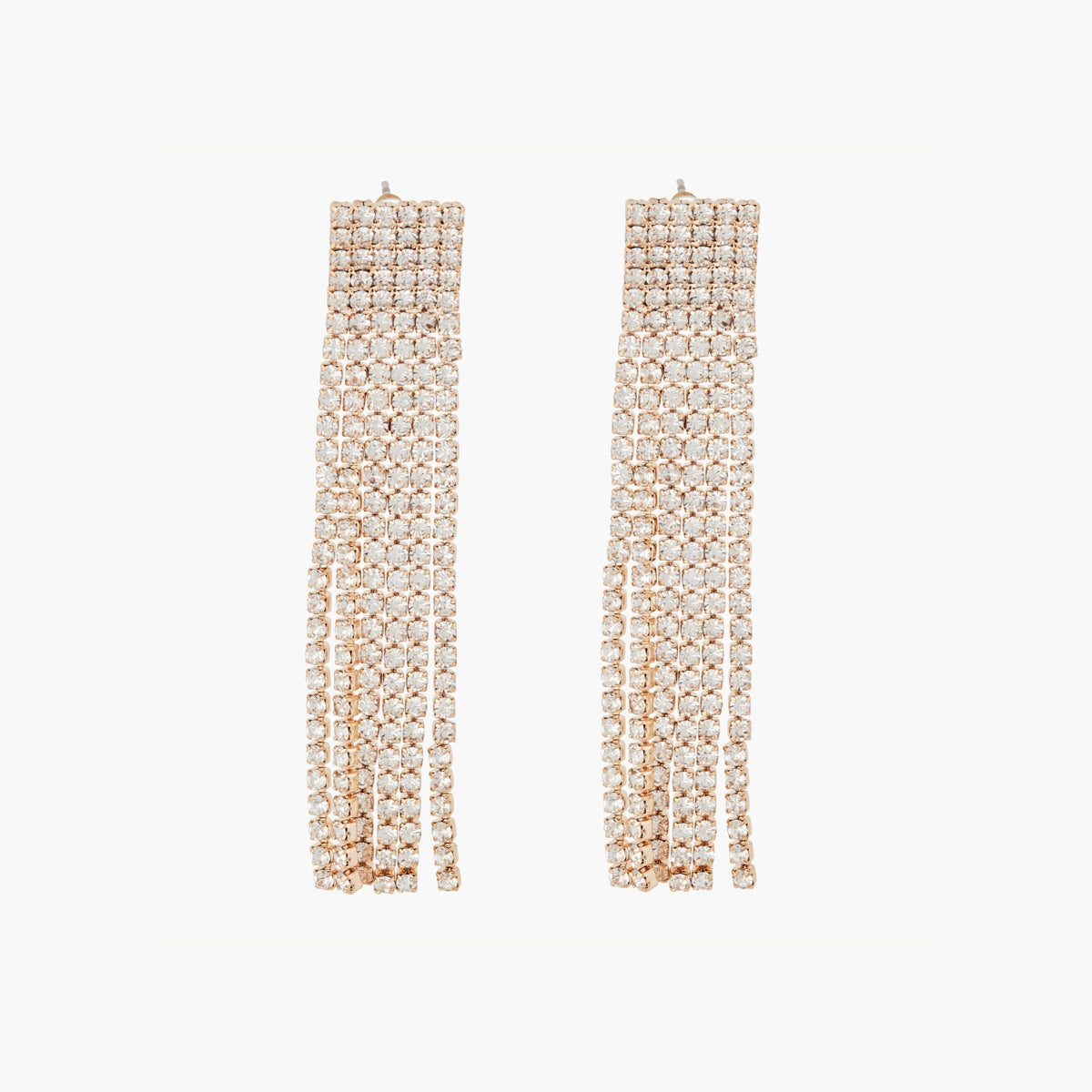 Boucles d'oreilles longues à franges strassées