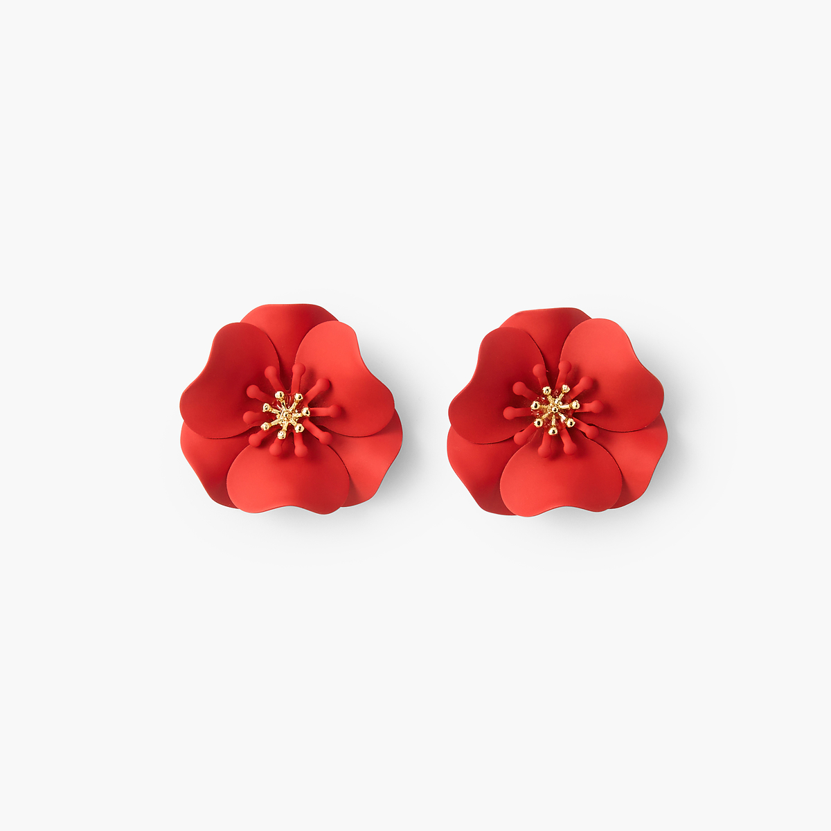 Boucles d'oreilles grosses fleurs rouges