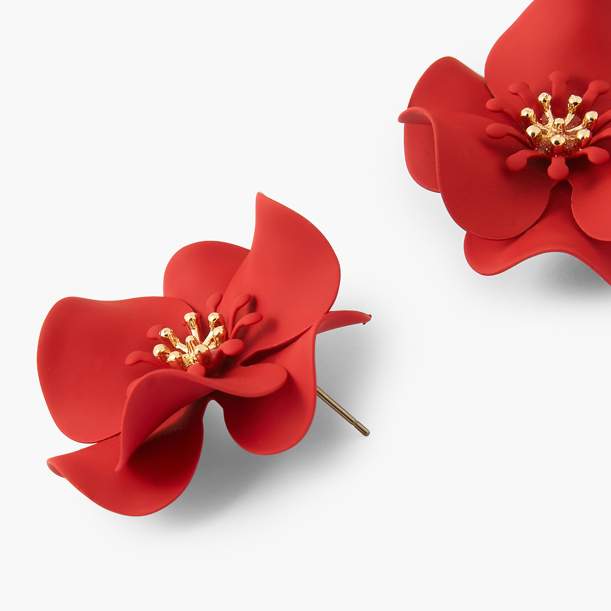 Boucles d'oreilles grosses fleurs rouges