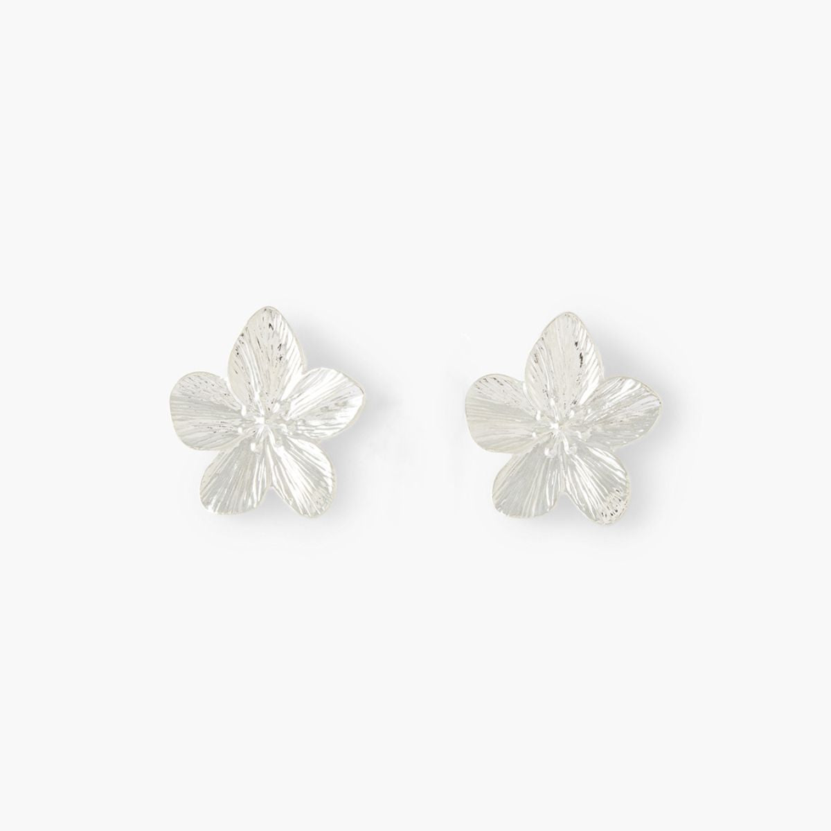 Boucles d'oreilles fleurs argentées