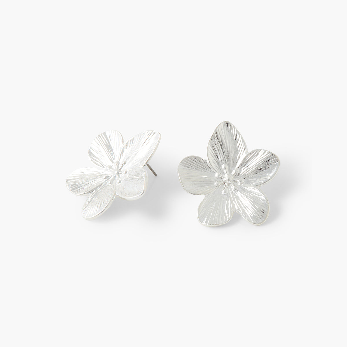 Boucles d'oreilles fleurs argentées