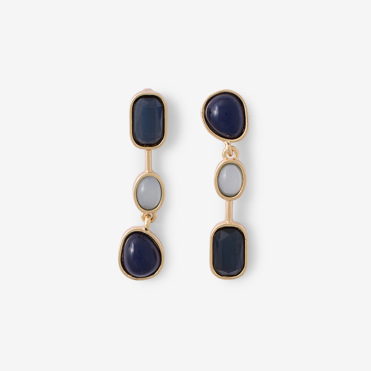 Boucles d'oreilles asymétriques bleues