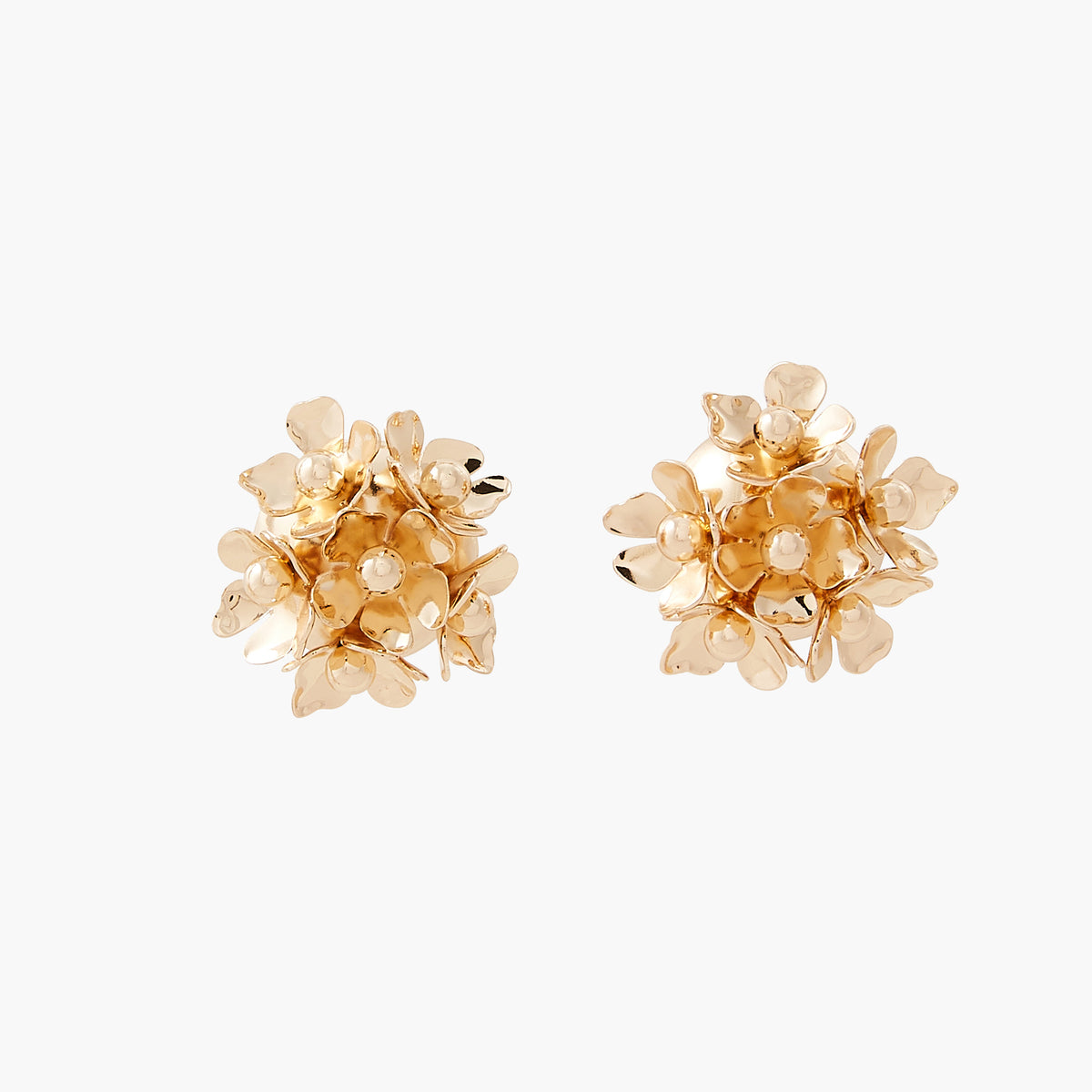 Boucles d'oreilles fleurs en métal doré