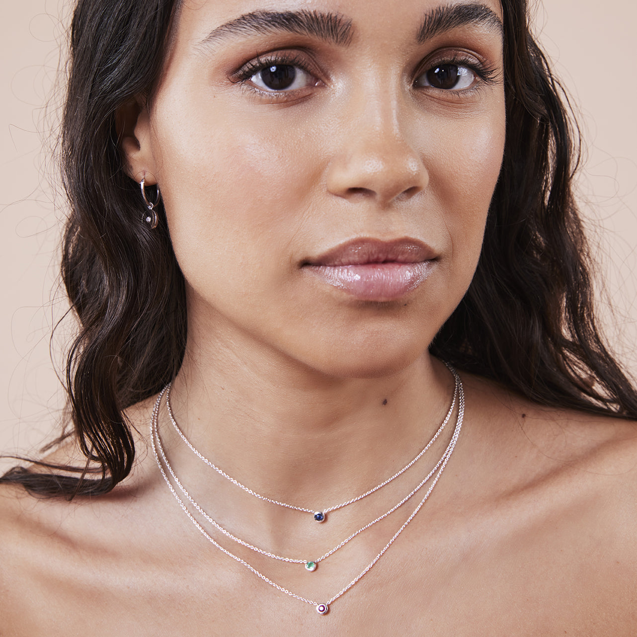 Collier argent 925 serti d'une pierre de Saphir