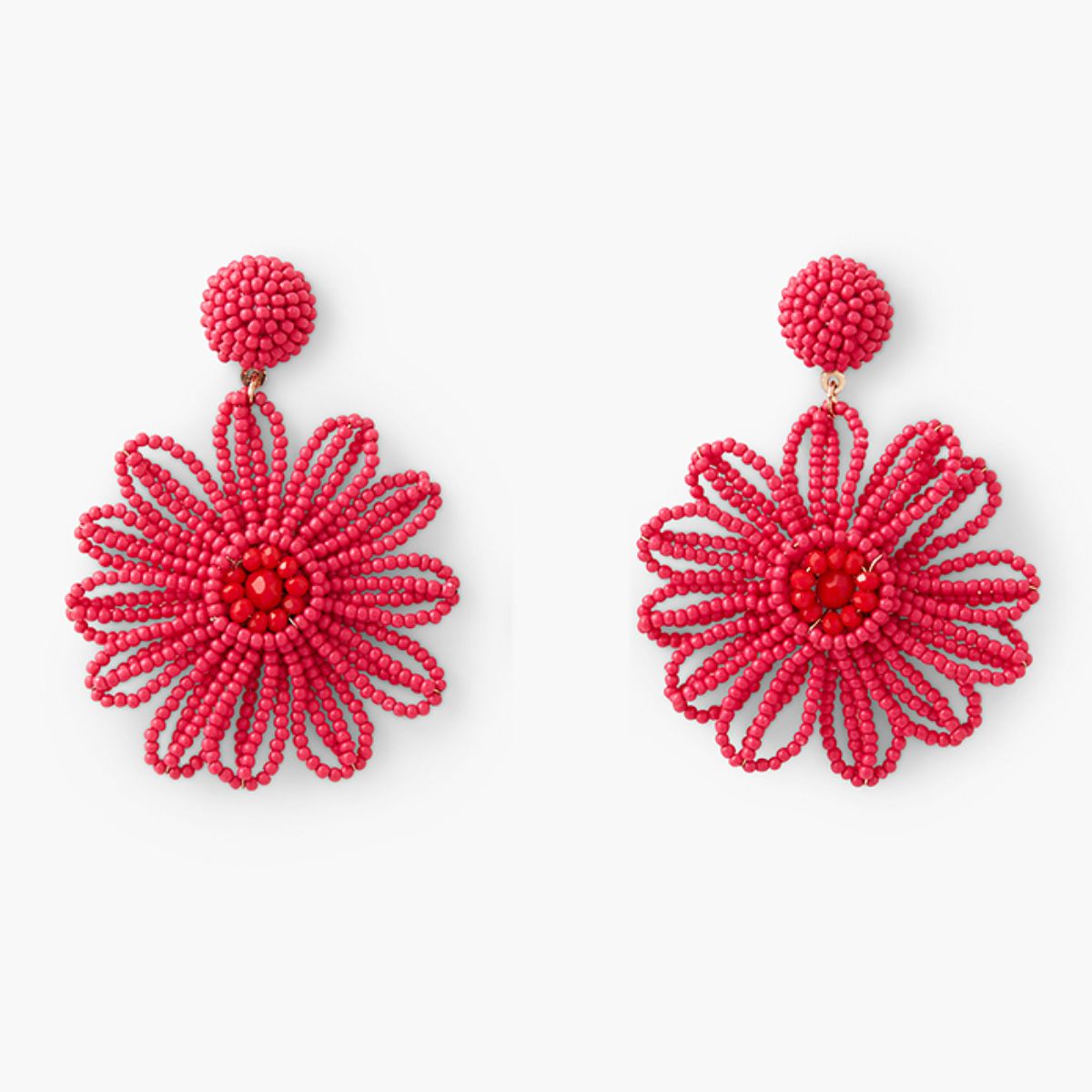Boucles d'oreilles fleurs en perles de rocaille
