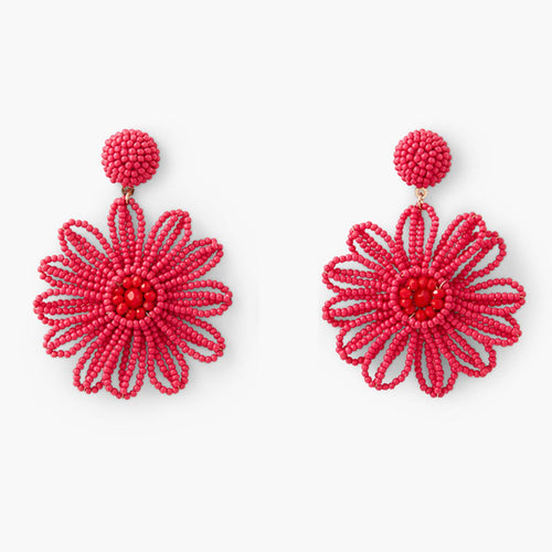 BOUCLES D'OREILLES FLEURS EN PERLES DE ROCAILLE