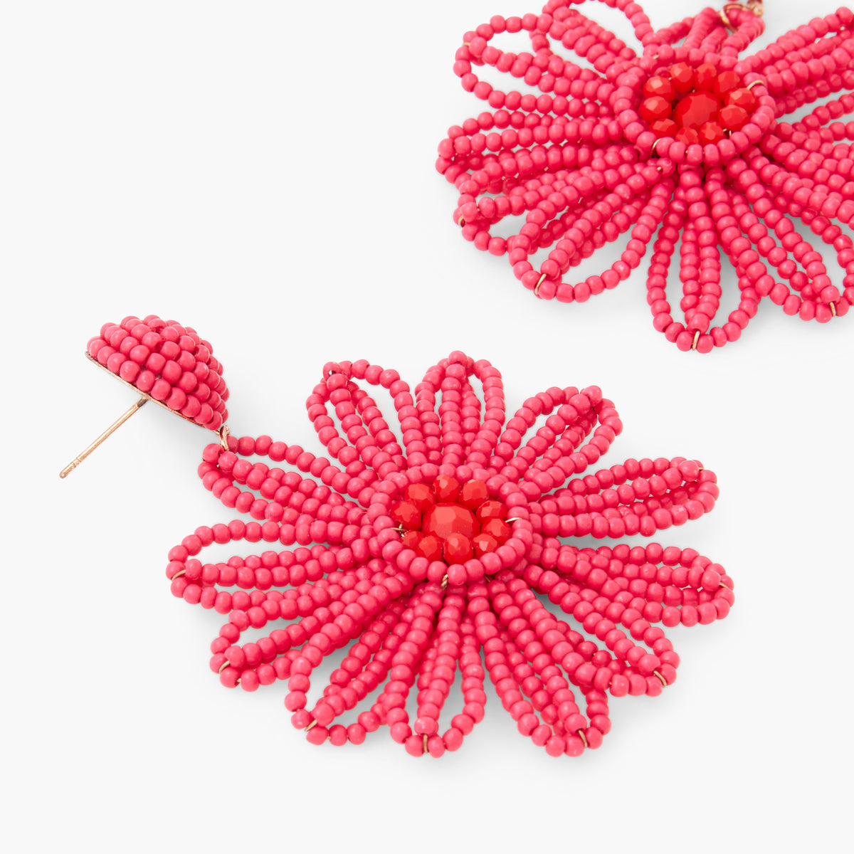 Boucles d'oreilles fleurs en perles de rocaille