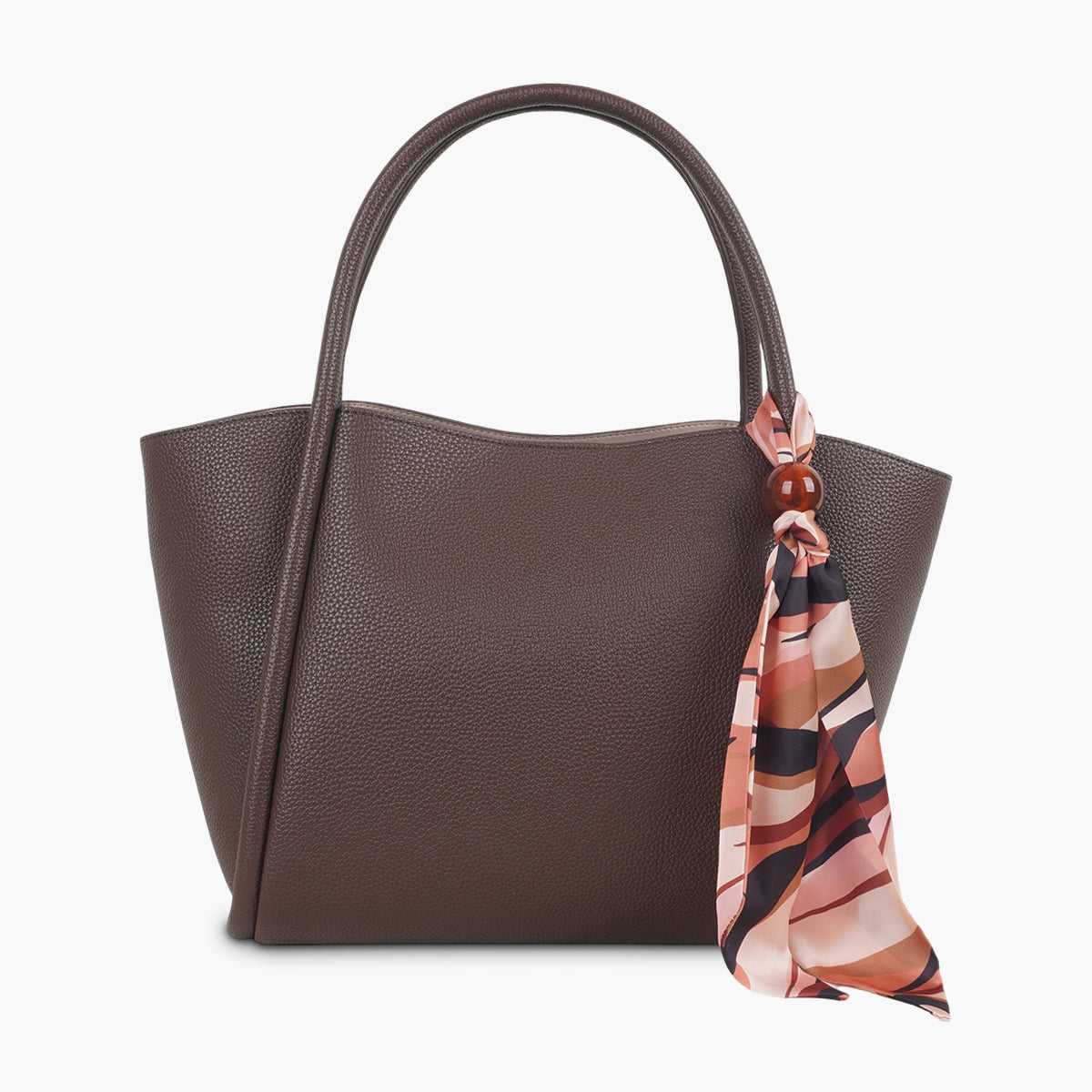 Cabas marron avec foulard