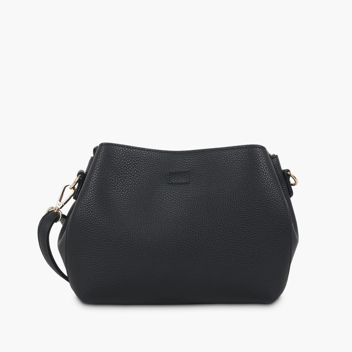 Sac effet grainé noir à bandoulière à motif