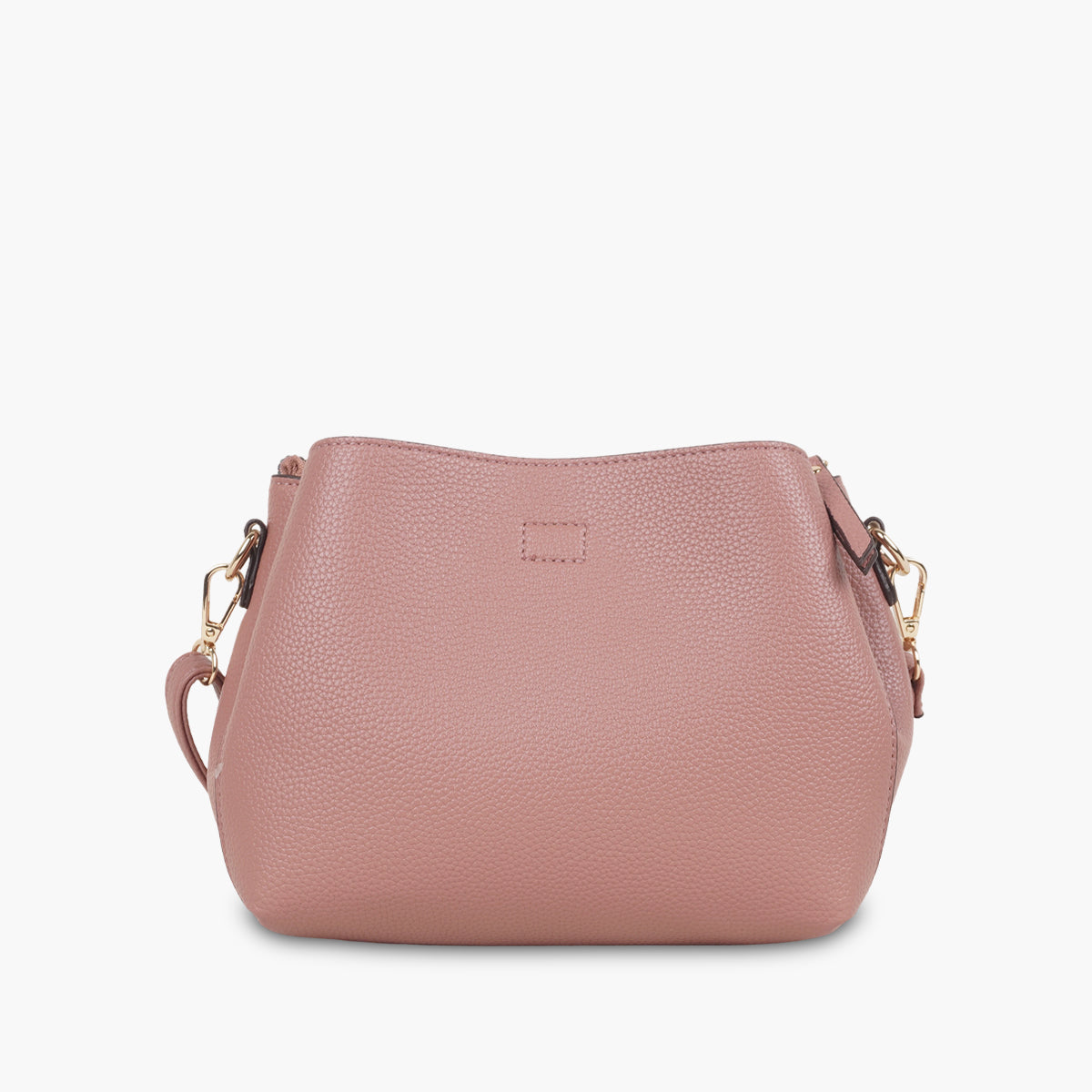 Sac effet grainé rose à bandoulière à motif