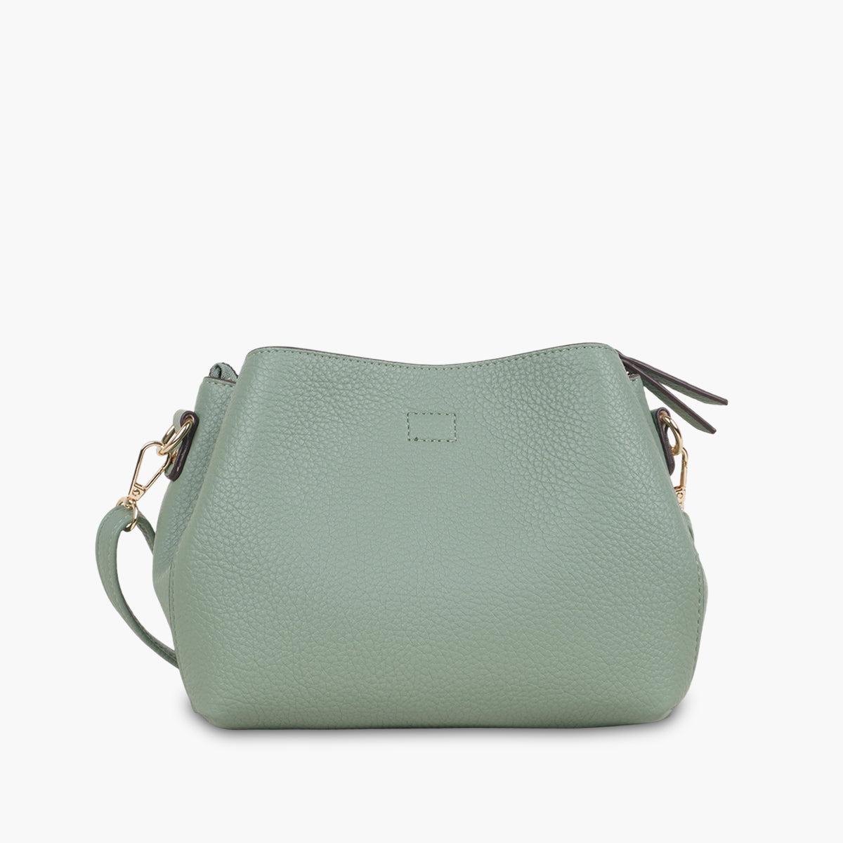 Sac effet grainé vert à bandoulière à motif