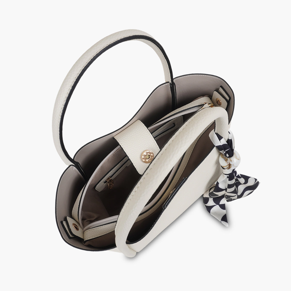 Cabas écru avec foulard