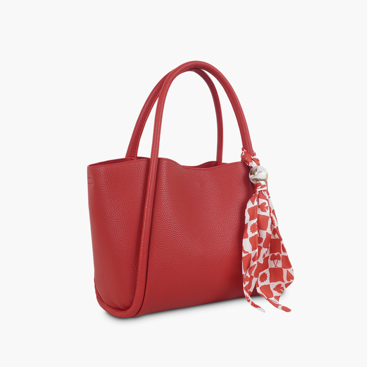 Cabas rouge avec foulard