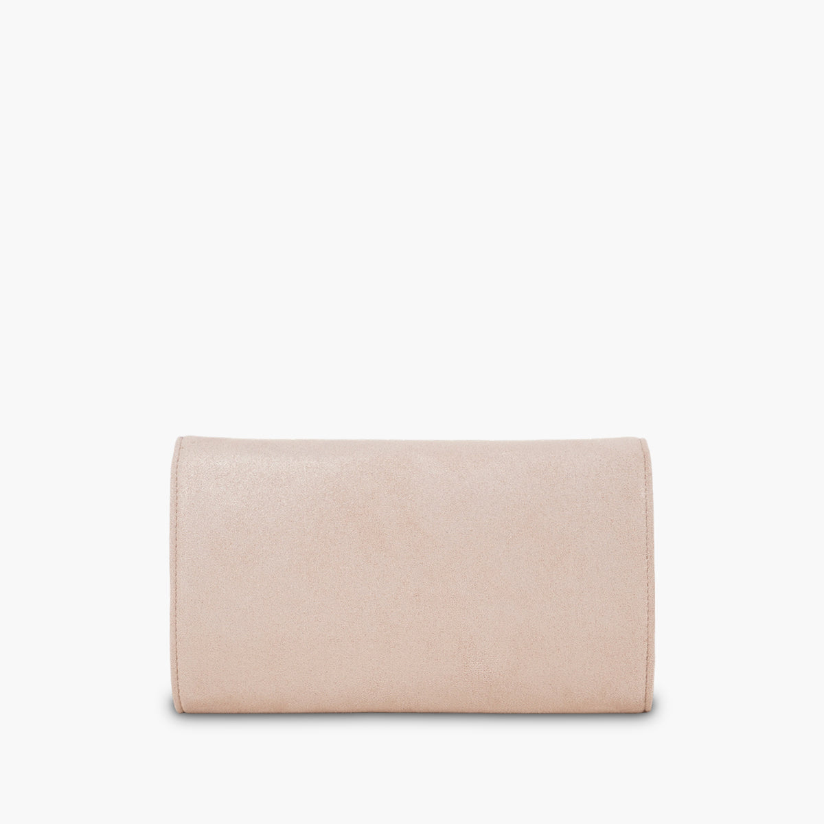 Pochette effet suédé nude pailletée