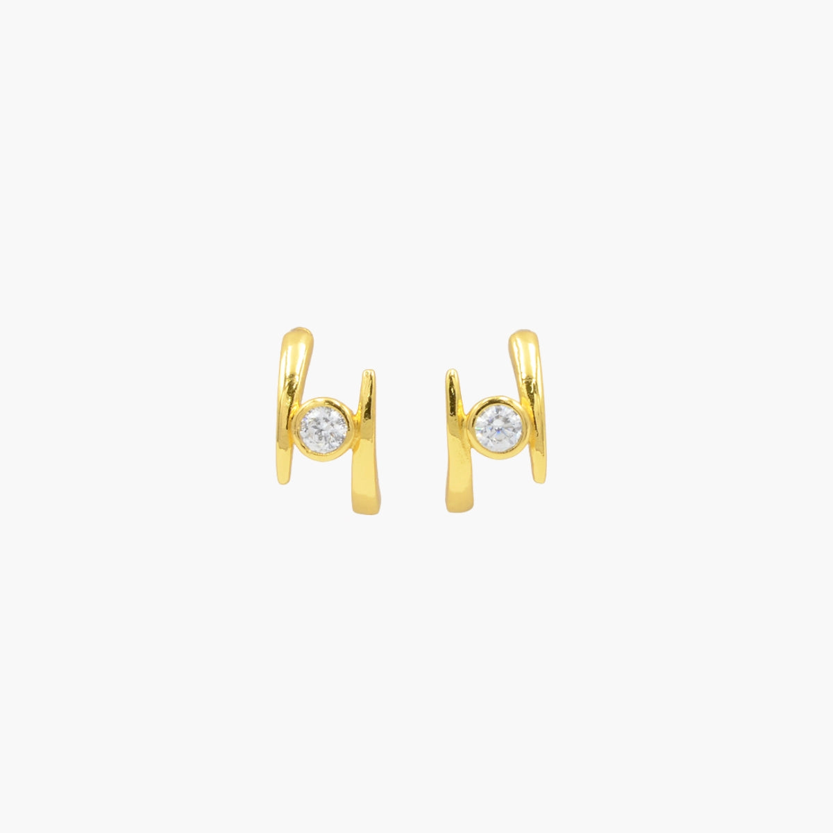Puces d'oreilles zircon et Argent Garanti 925 doré