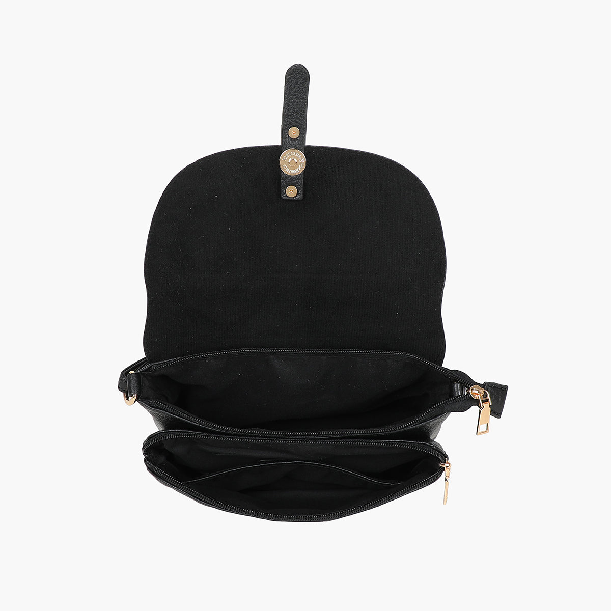 Petit sac à bandoulière effet grainé noir