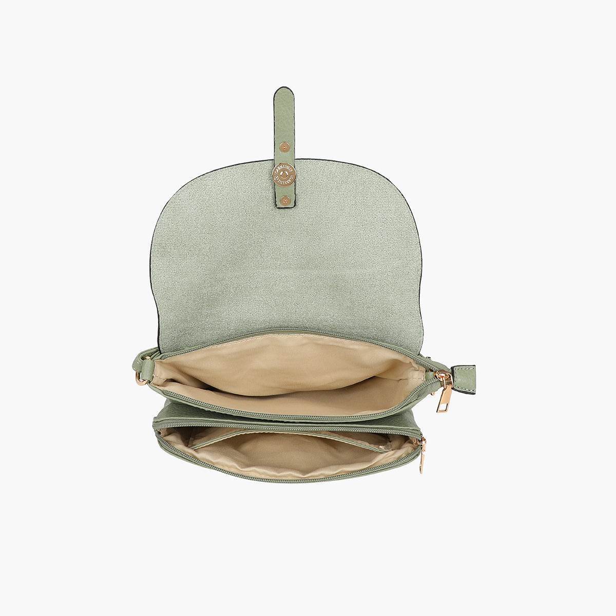Petit sac à bandoulière effet grainé vert clair
