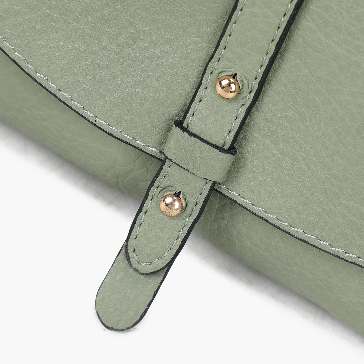 Petit sac à bandoulière effet grainé vert clair