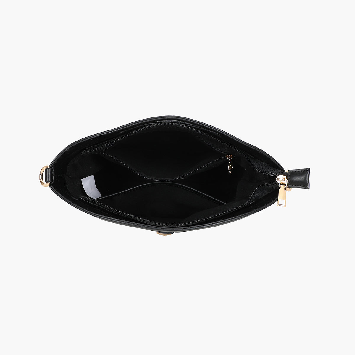 Sac souple noir effet grainé avec poignée