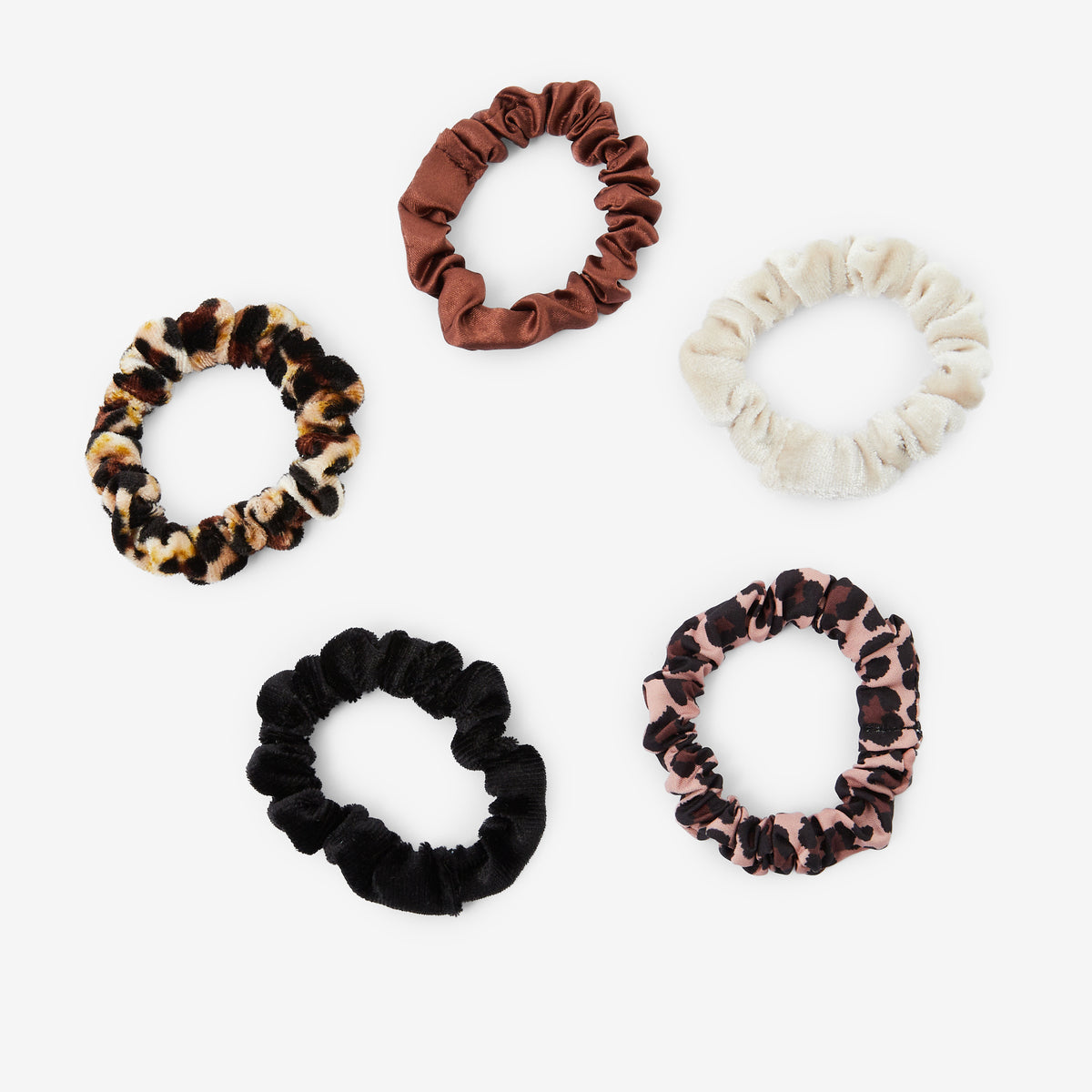 Set de 5 chouchous velours multicolores