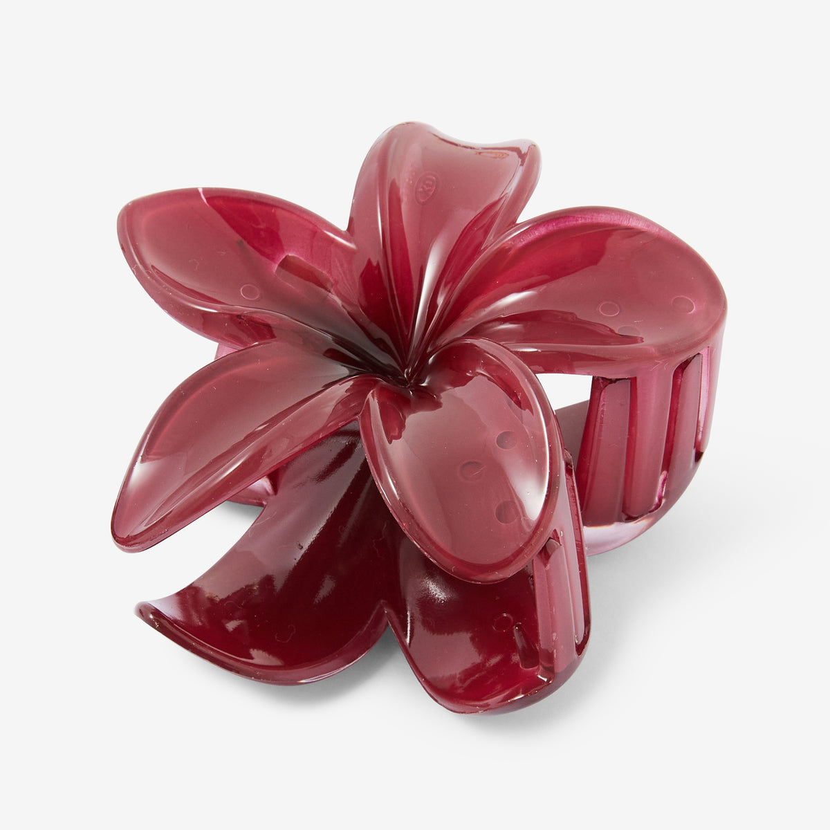 Pince à cheveux fleur tropicale bordeaux