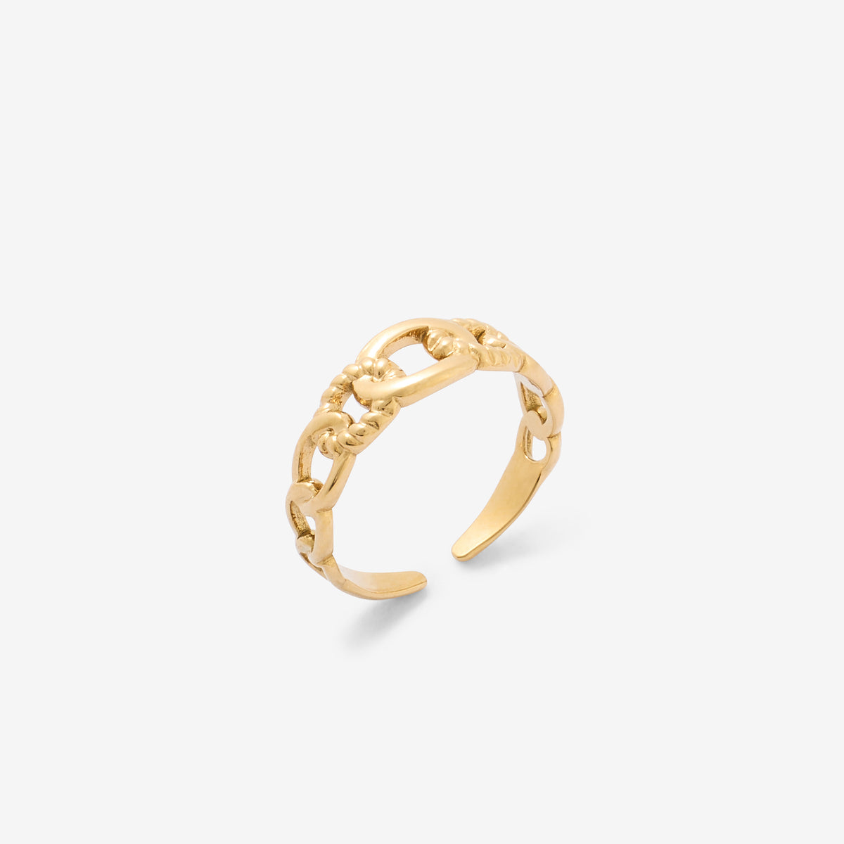 Bague effet chaîne Acier Inoxydable doré