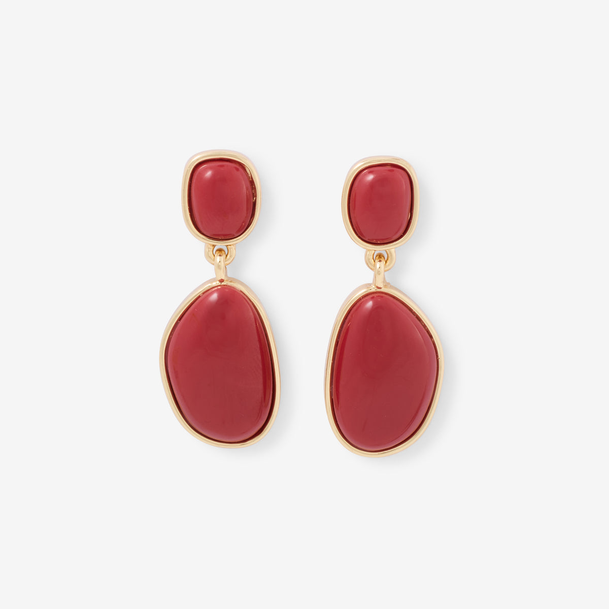 Boucles d'oreilles pendantes rouge
