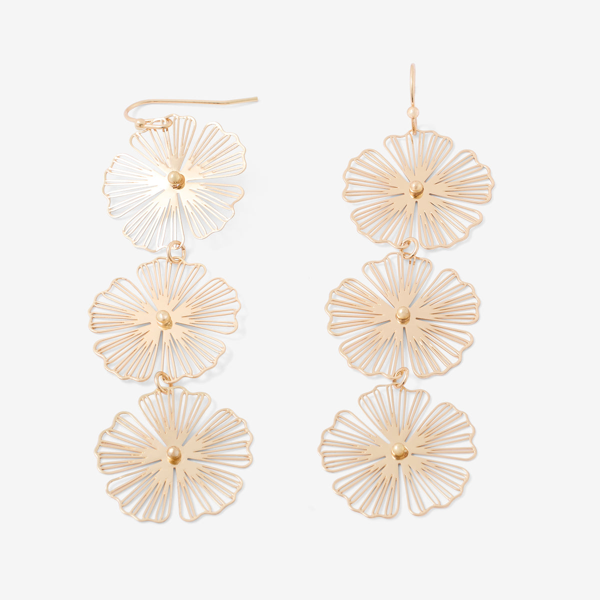 Boucles d'oreilles fleurs en filigrane