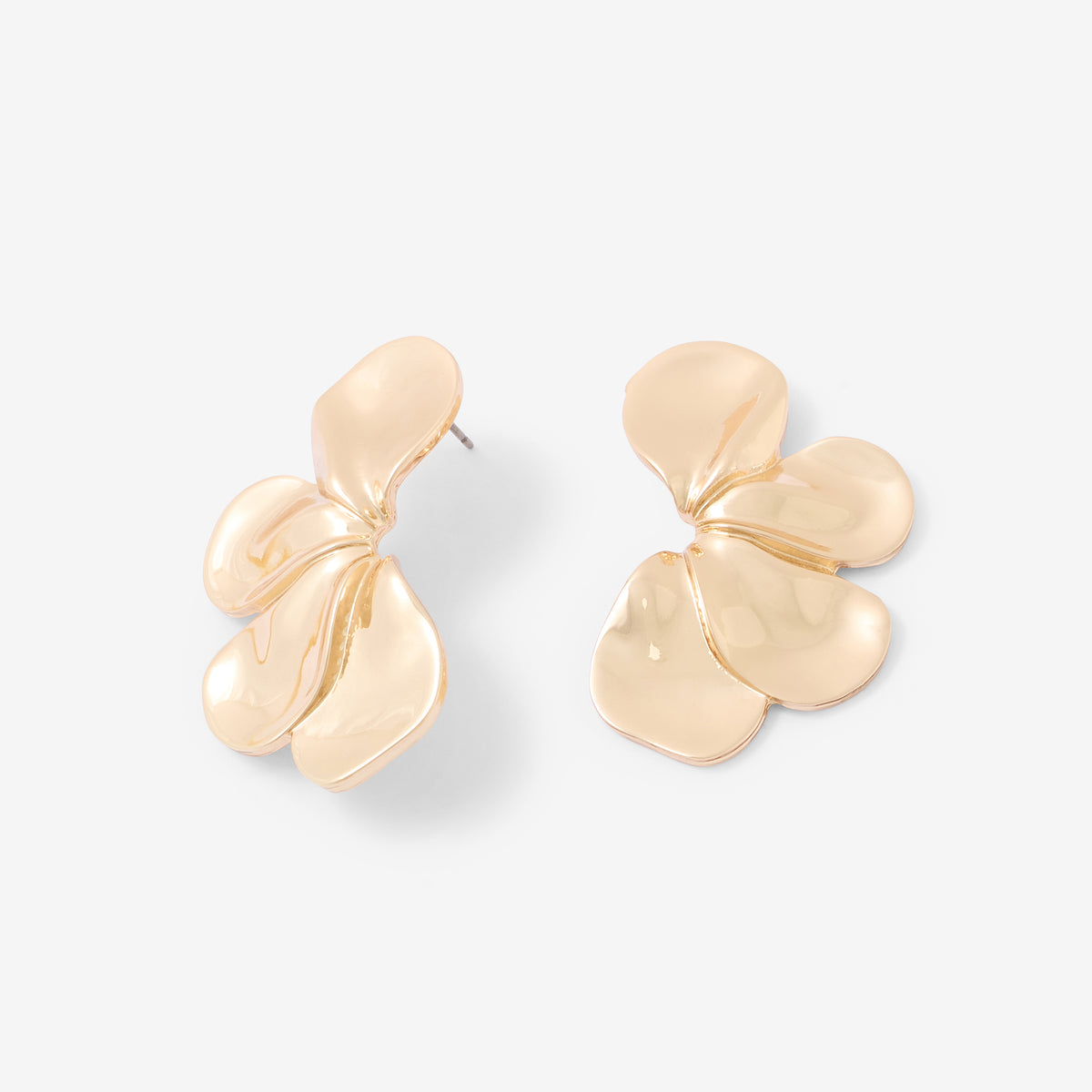 Boucles d'oreilles demi fleurs dorées