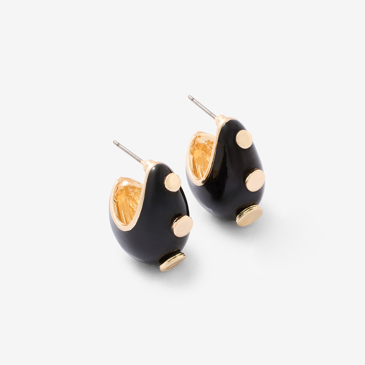 Boucles d'oreilles gouttes noirs cloutées