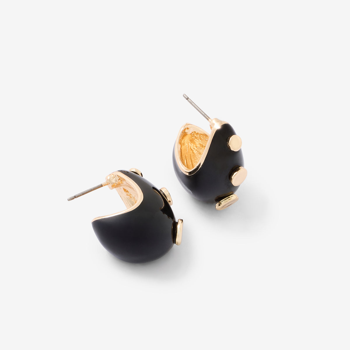 Boucles d'oreilles gouttes noirs cloutées