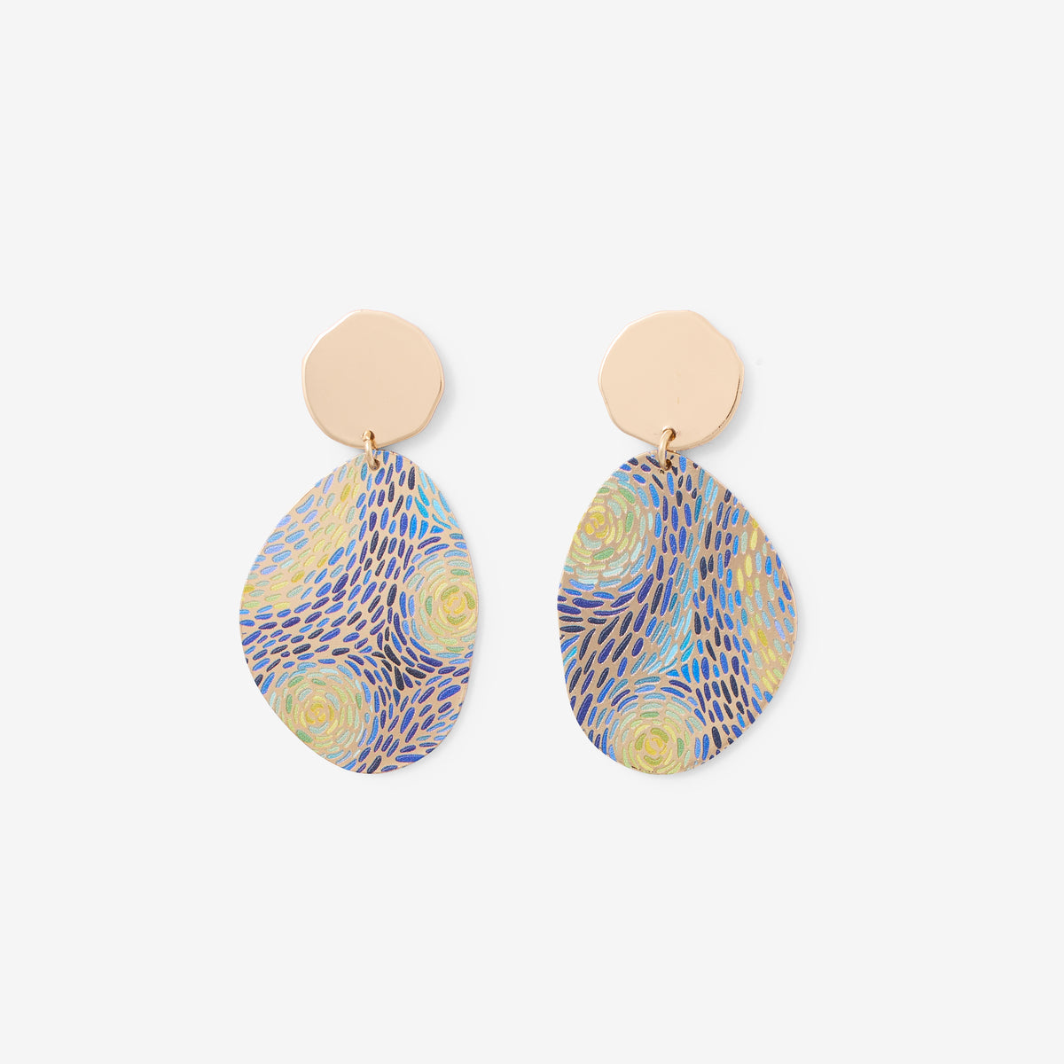 Boucles d'oreilles Balagane imprimé pointillisme