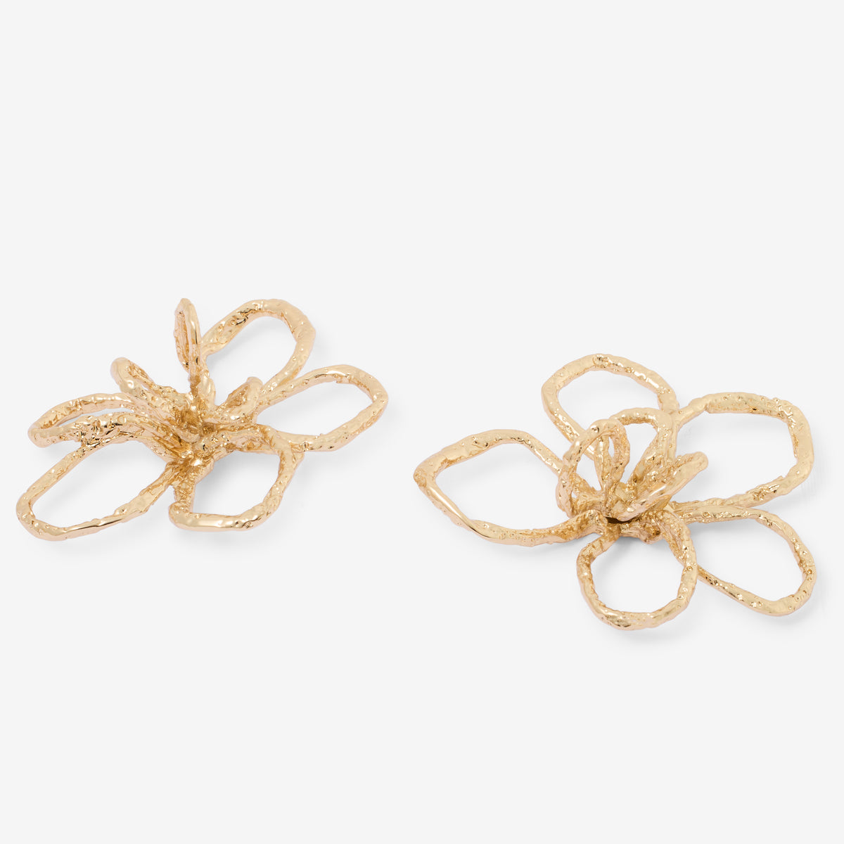 Boucles d'oreilles fleurs dorées