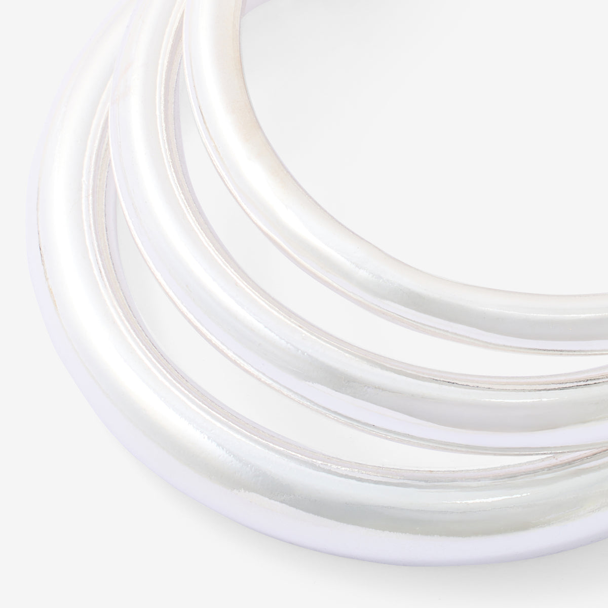 Set de 3 bracelets en métal argenté