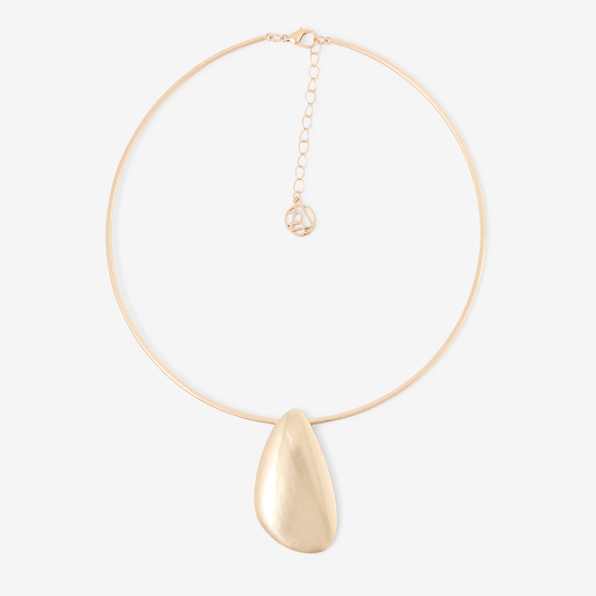 Collier torque pendentif goutte doré