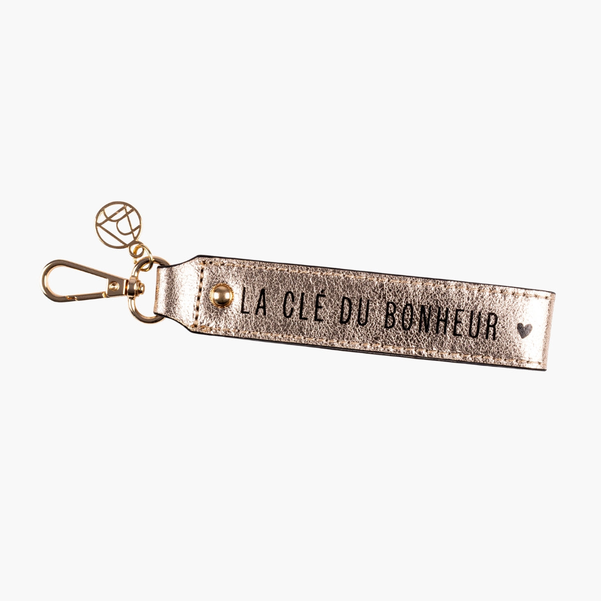 Porte-clé doré à message
