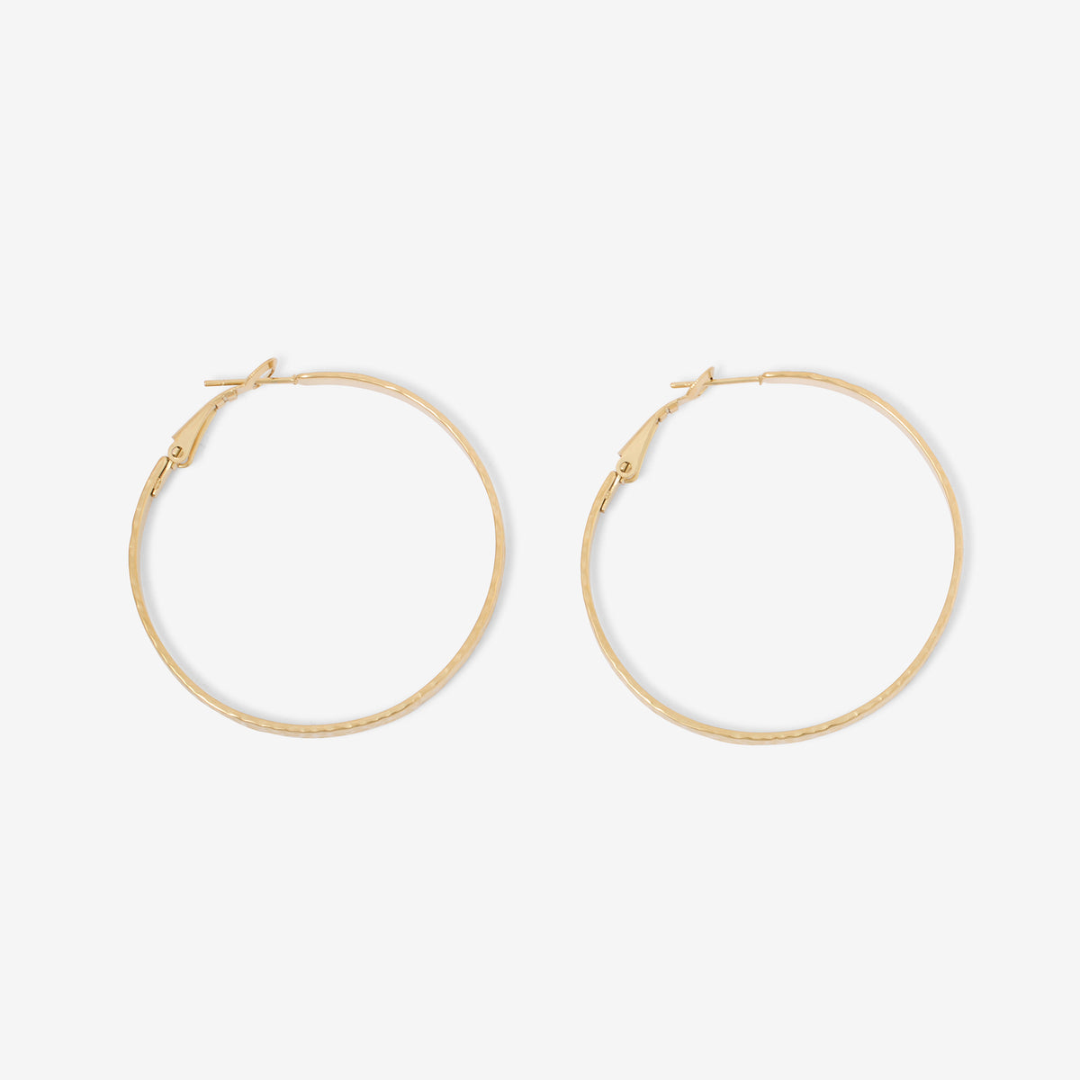 Créoles martelées dorées en acier inoxydable