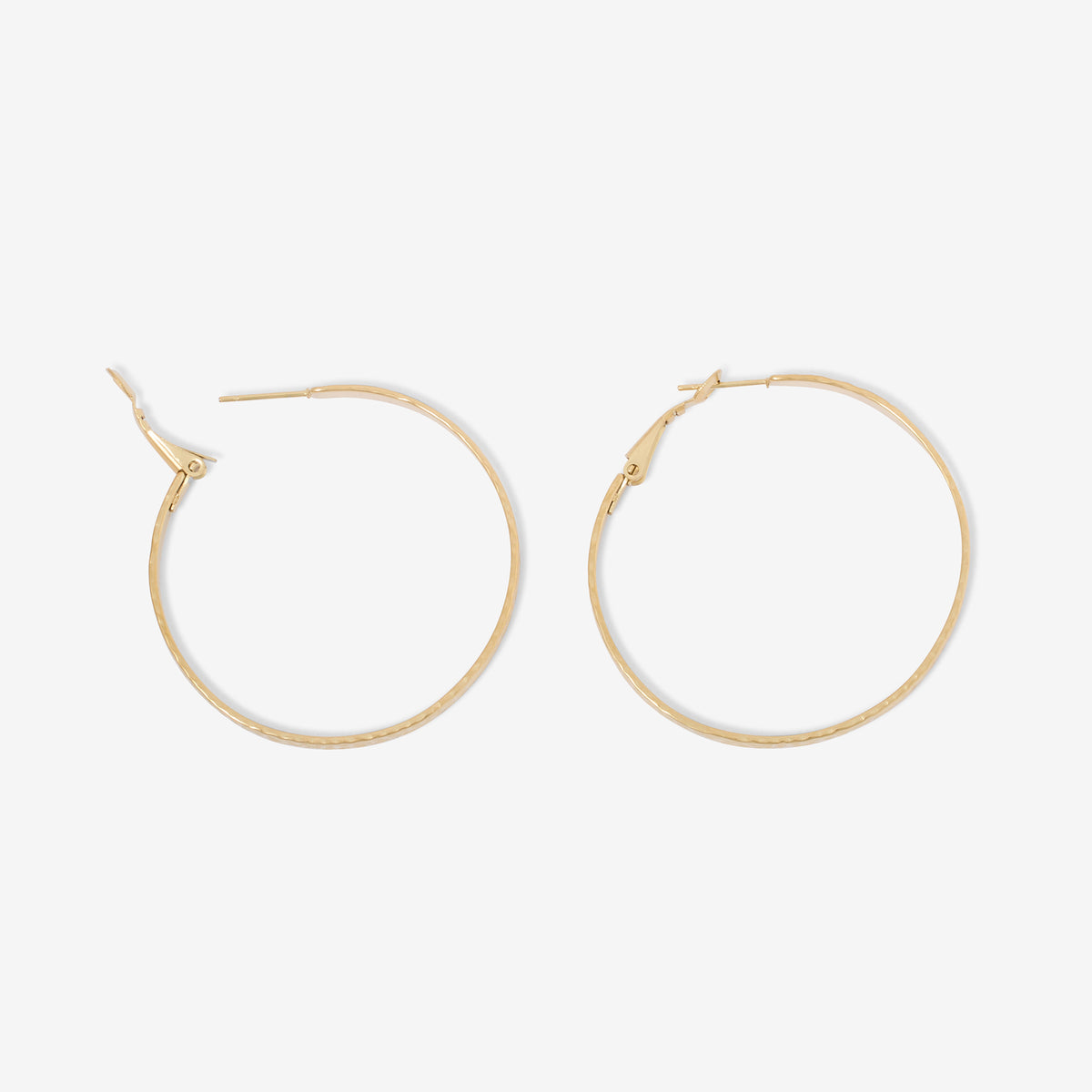 Créoles martelées dorées en acier inoxydable