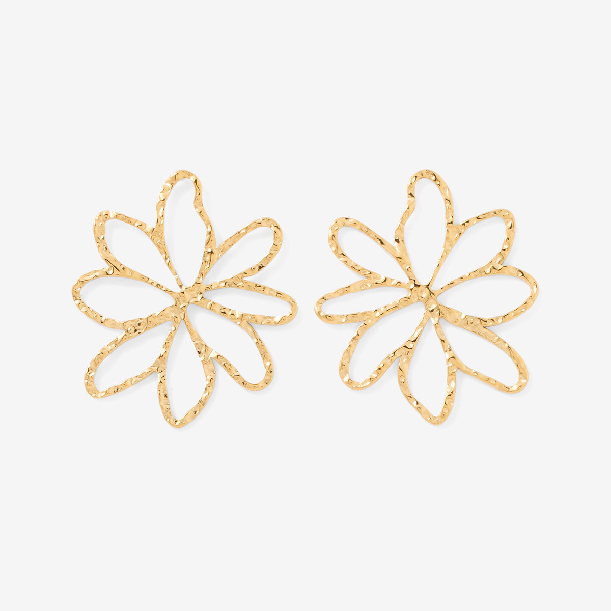 Boucles d'oreilles fleur acier inoxydable