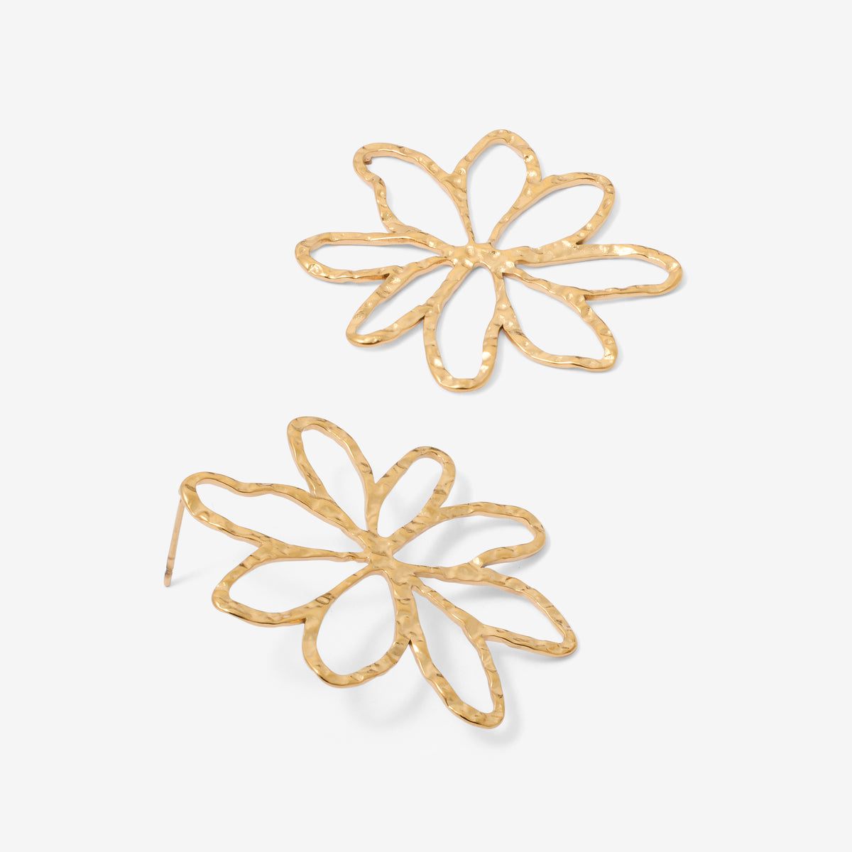 Boucles d'oreilles fleur acier inoxydable